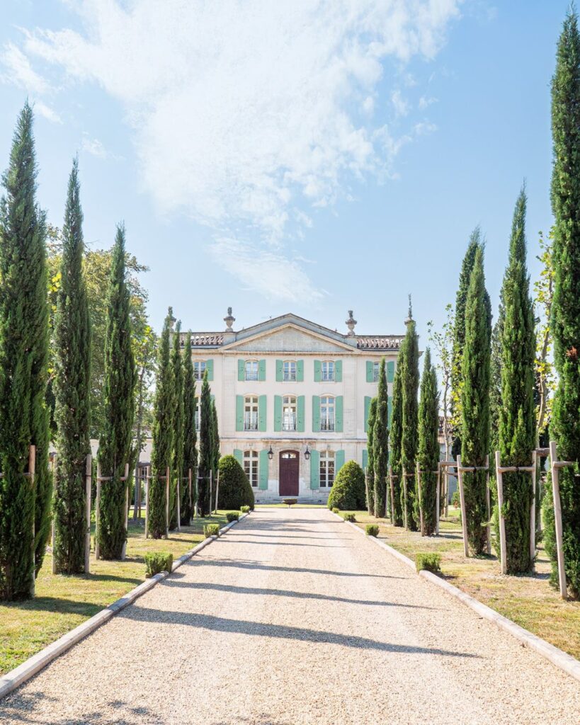 Front view of Chateau de Tourreau, highlighting its classic French architecture and picturesque setting.