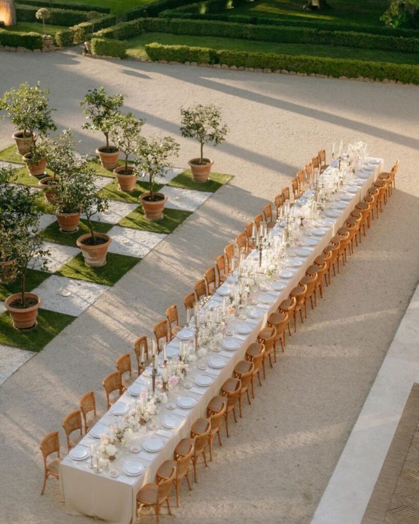 Villa Aurelia’s beautifully landscaped gardens, offering a romantic setting for weddings, captured by Paola Colleoni.