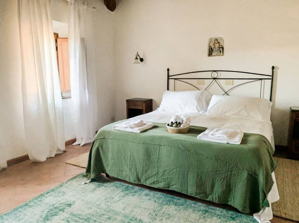 Bridal preparation in the luxurious suite at Antico Convento.