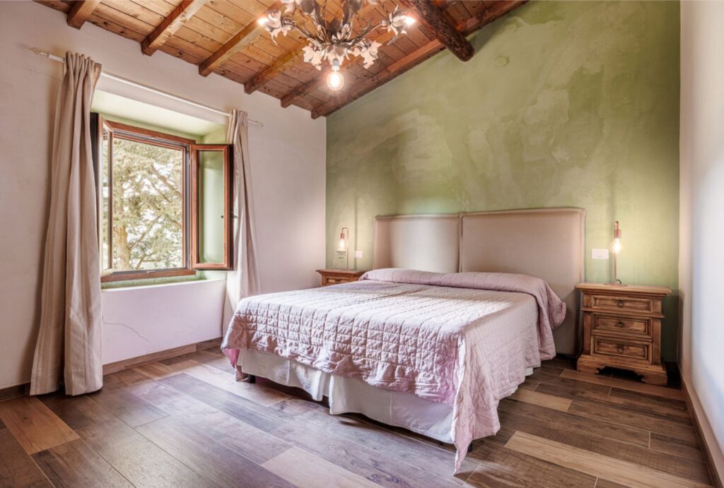 Luxurious guest accommodation at Castello del Trebbio, Italy, perfect for wedding guests.