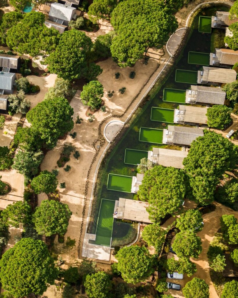 Secluded forest bungalows at Sublime Comporta, nestled in nature for a unique and private accommodation experience.