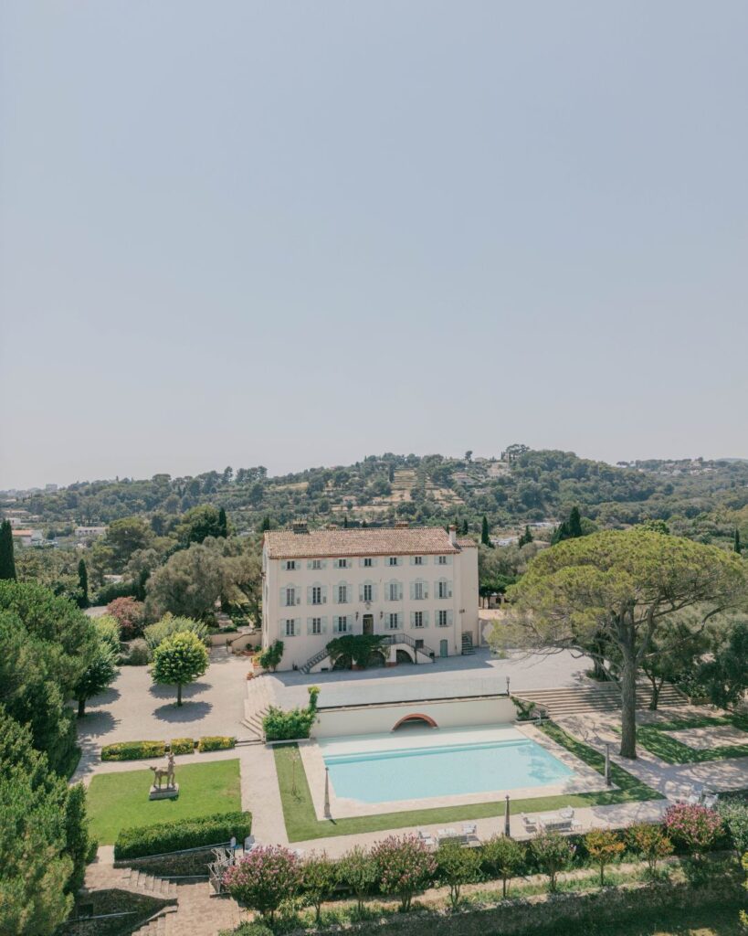Elegant front facade of Bastide du Roy, showcasing its historic charm and classic French architecture.