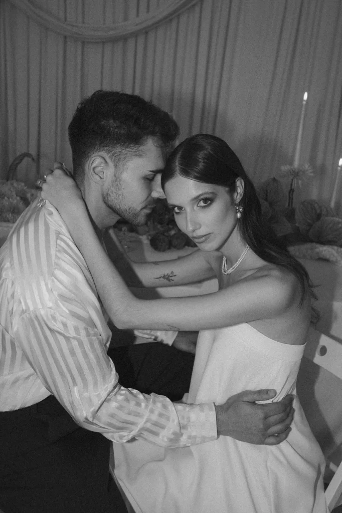 Intimate couple portrait at Casa Sacoto capturing romance and quiet connection.