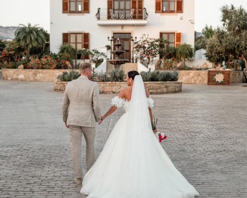 Stunning sunset wedding photo at L'Chateau, Cyprus.