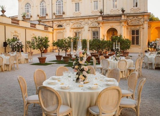 Elegant exterior views of Villa Aurelia, Italy, showcasing its timeless charm for wedding celebrations.