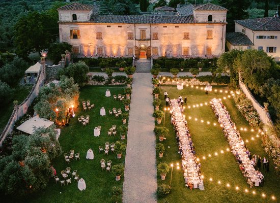 Exterior view of Villa Medicea di Lilliano, a premier wedding venue in Italy.